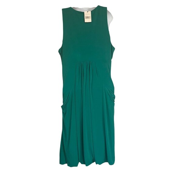 Laundry By Shelli Segal Dress Womens Size 10 Jade Green Sleeveless V-Neck Pocket - Picture 4 of 9